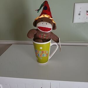 Sock Monkey with Mug Set
